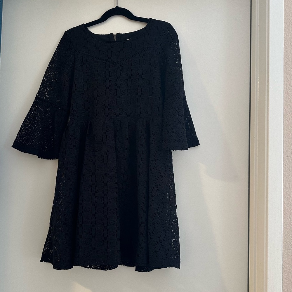 Xhilaration girls M black lace dress EUC